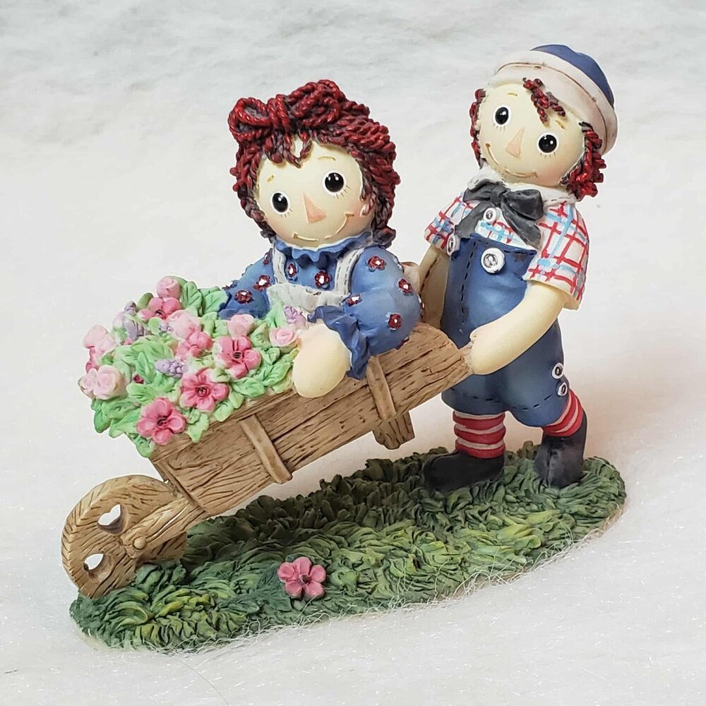Vintage Raggedy Ann Andy Figurine Scatter Seeds of Happiness Wherever You May Go